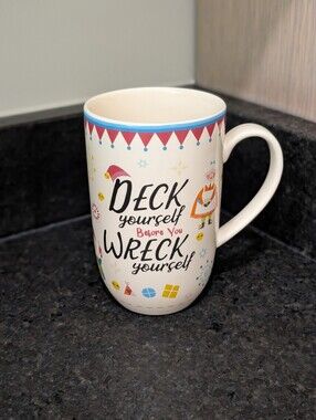 Holiday Phrase Tall Ceramic Mug